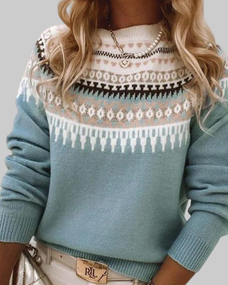 Gemma Jersey de Cuello Redondo Texturizado