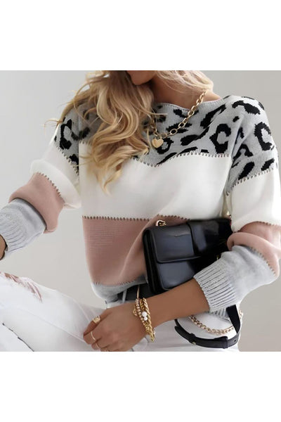 Rosa | Suéter Casual de Estampado de Leopardo