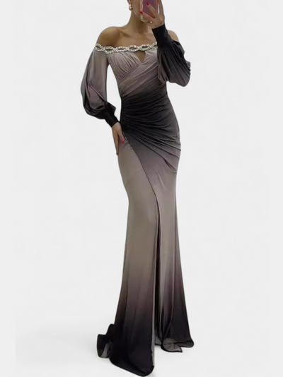 Julitta Vestido Maxi Ombre con Hombros Descubiertos